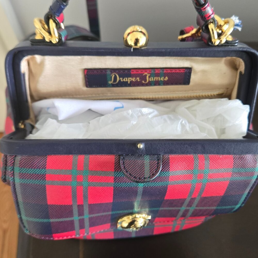 Draper James Red Plaid Top Handle Shoulder Bag NWT - Picture 9 of 13